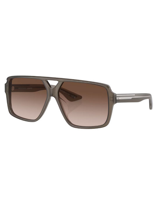 Oliver Peoples Unisex Sunglasses with Brown Plastic Frame and