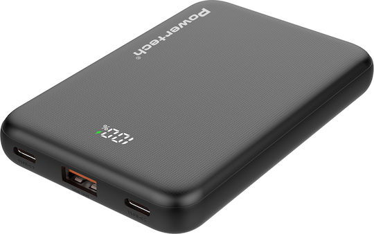 Powertech PT-1502 Power Bank 10000mAh 22.5W с USB-A порт и 2 USB-C порта Power Delivery / Бързо зареждане 4.0 Черен