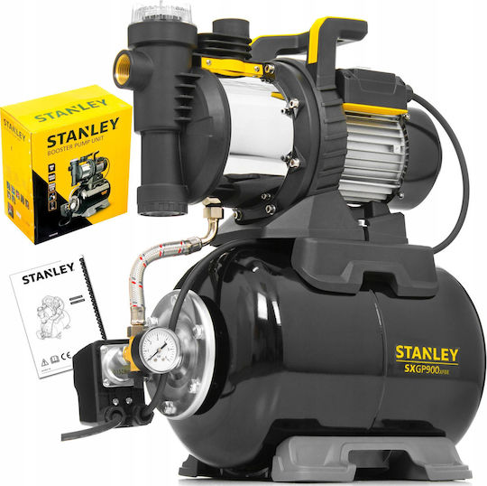Stanley SXGP900XFBE Einstufig Einphasig Wasserdruckpumpe mit Behälter 20 Liter 900W