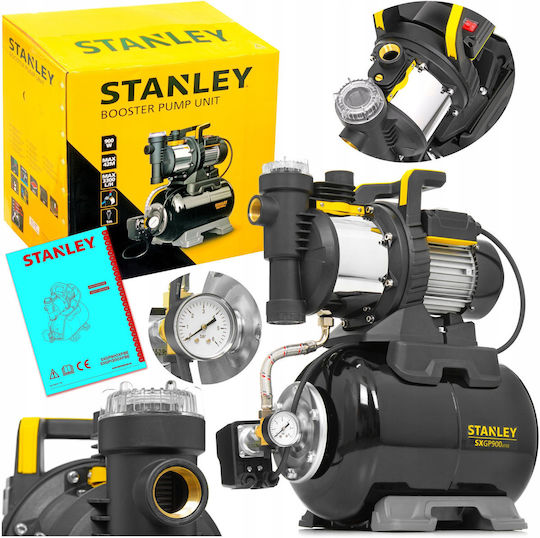 Stanley SXGP900XFBE Einstufig Einphasig Wasserdruckpumpe mit Behälter 20 Liter 900W