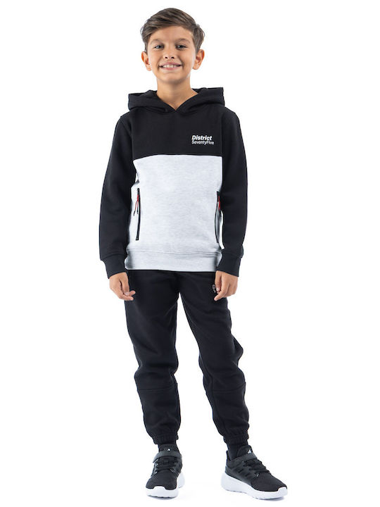 Kids Sweatshirt with Hood and Pockets Grey Gray