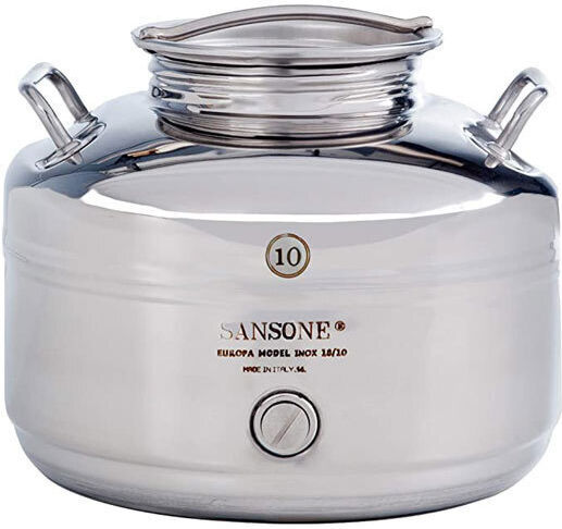 Sansone Съд Inox Europa Отворен връх/плоско дъно 10лт