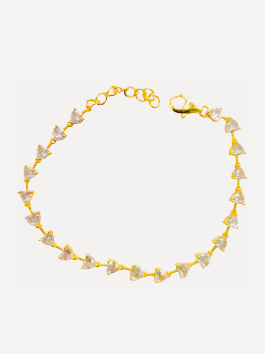 Damen Armband Silber Vergoldete Herzen