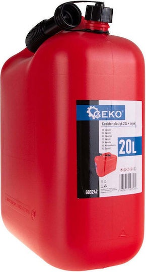 Geko Double Position Fuel Container Plastic with Extension Tube Red