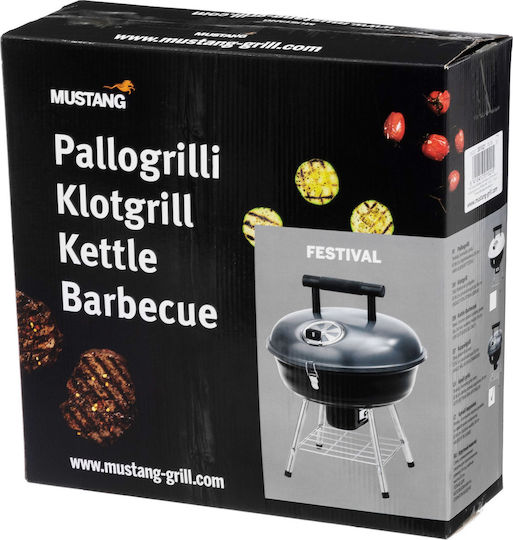 Mustang Rostfreier Stahl Holzkohlegrill Kessel mit Deckel 36cmx36cm
