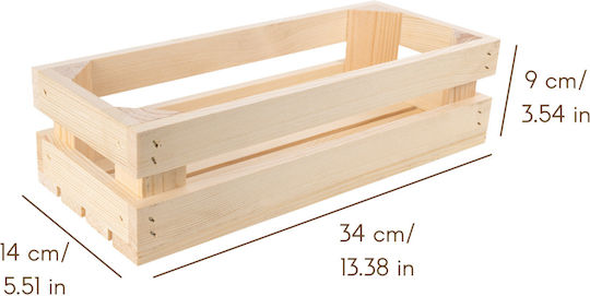 Creative Decorative Crate Garden Wooden 34cmx14cmx9cm JAN-CD-SKRZYNKA-NATURAL-34x14x9