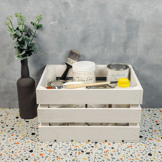 Creative Decorative Crate Garden Wooden 40cmx30cmx23cm JAN-CD-SKRZYNKA-BIALA-40x30x23