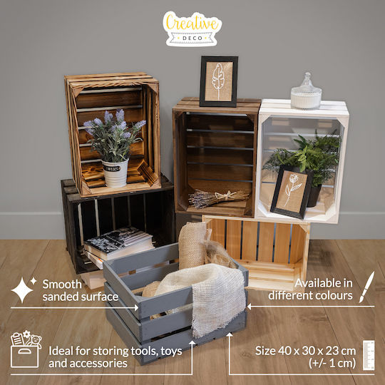 Creative Διακοσμητικό Καφάσι Κήπου Ξύλινο 40x30x23εκ. JAN-CD-SKRZYNKA-OPALANA-40x30x23