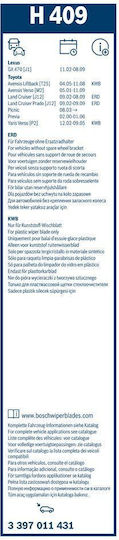 Bosch H409 Lamelă Ștergător Auto Partea Din Spate