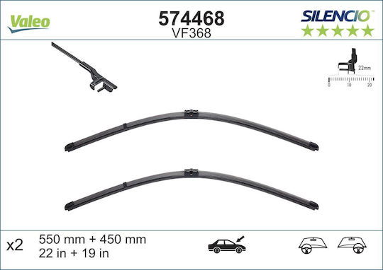 Valeo Silencio Xtrm Set of 2 Front Wiper Blades 550/450mm Opel Astra H Astra H Classic Astra H Gtc Astra