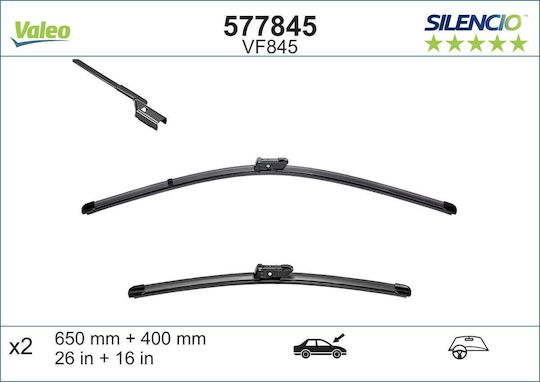 Valeo X.trm Spoiler Front Set Car Wiper Blades Auto