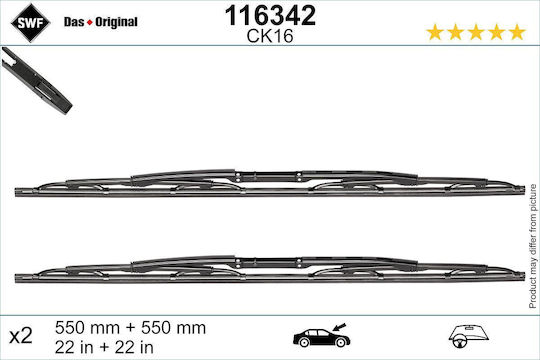 SWF SWF Front Set Car Wiper Blades 550mm