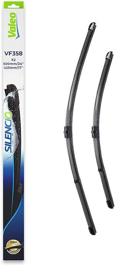 Lamele Ștergătoare Auto Valeo Jointless Front Spoiler 2buc Vf358 Silencio Xtrm 600mm/425mm Fiat Croma 06.05