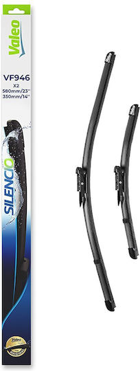 Lamele Ștergătoare Auto Valeo Silencio Set Frontal 580mm/350mm 2 buc Jointless Nissan Juke 06.10