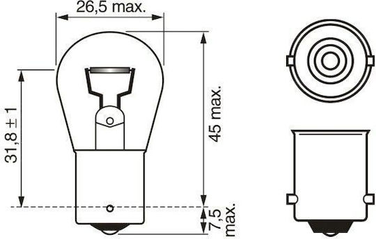 Bosch Лампи Автомобила Eco P21W Халогенни 12V 21W 1бр