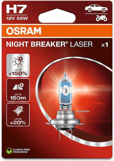 Bec 12V H7 55W Night Breaker Laser Nextgen +150% Blister 1 Buc Osram