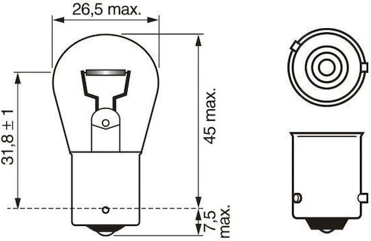 Bosch Lămpi Auto Pure Light 12V 21W 10 Buc