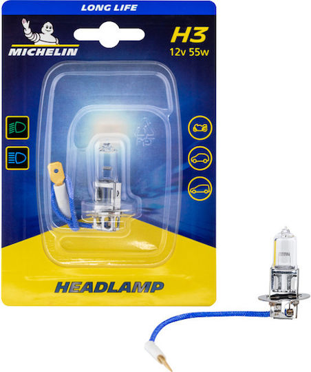 Michelin Λάμπα Αυτοκινήτου Long Life H3 / H1 Αλογόνου 12V 55W