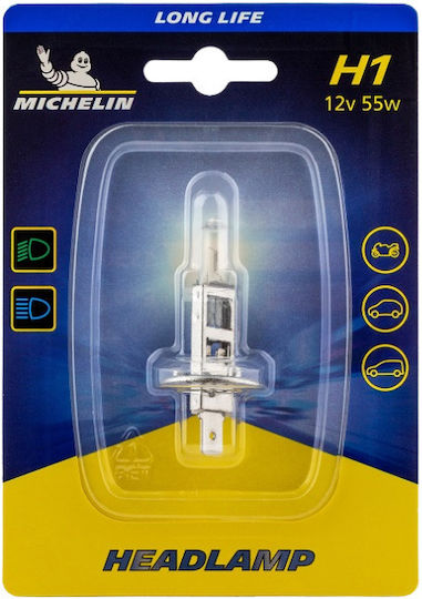 Michelin Λάμπα Αυτοκινήτου Long Life H1 Αλογόνου 12V 55W