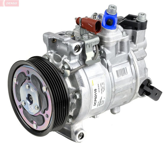 Denso Air Conditioning Compressor for Audi A6 C7 2.0d 11.13-09.18 12V 6SBU14C R134a 6 Groove Pulley 110mm Pag 46 120ml Magnetic Clutch