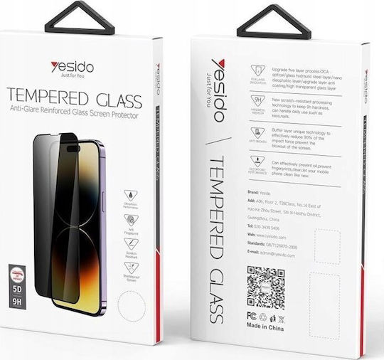 Yesido Glass Privacy for iPhone 15 Pro Max Tg02