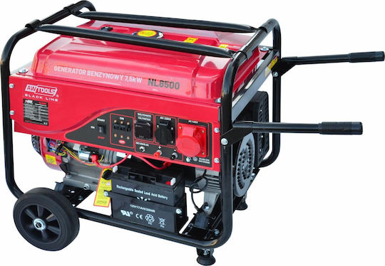 AWTools Trifazică Generator Benzină (în patru timpi) Patru timpi cu Roți și Putere Maximă 6.25kVA