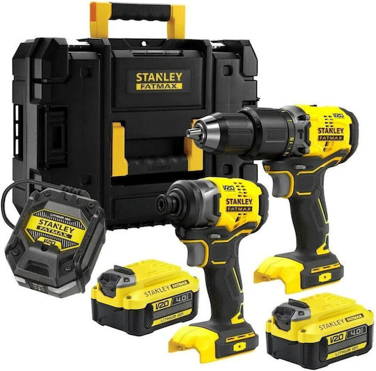 Stanley SFMCK461M2T Σετ Κρουστικό Δραπανοκατσάβιδο & Παλμικό Κατσαβίδι Brushless 18V με 2 Μπαταρίες 4Ah και Θήκη