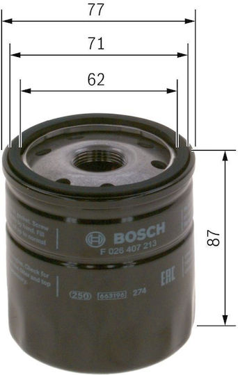 Bosch Φίλτρο Λαδιού Αυτοκινήτου για Chevrolet / Opel