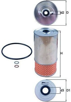 Knecht Oil Filter Mercedes Mb W631 2.4d 02.88-02.96 Inner Diameter 24.4 Mm Outer Diameter 92.0 Mm Height 196.0 Mm
