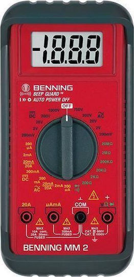 Benning MM 2 Multimetru digital cu Măsurare AC / DC / Rezistență / Capacitate / Temperatură