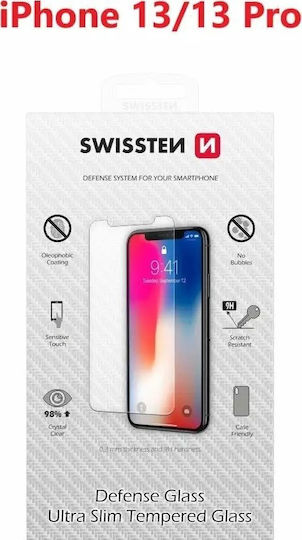 Swissten Ultra Slim Tempered Glass Premium 9H Screen Protector for Apple iPhone 13 / 13 Pro