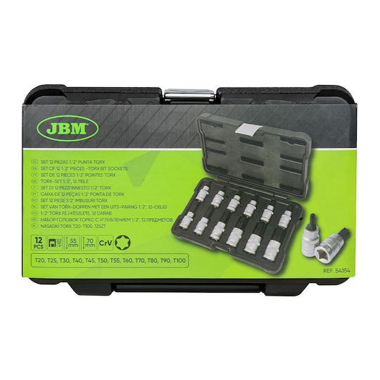 12 Piece 1/2" Torx Hex Key Set