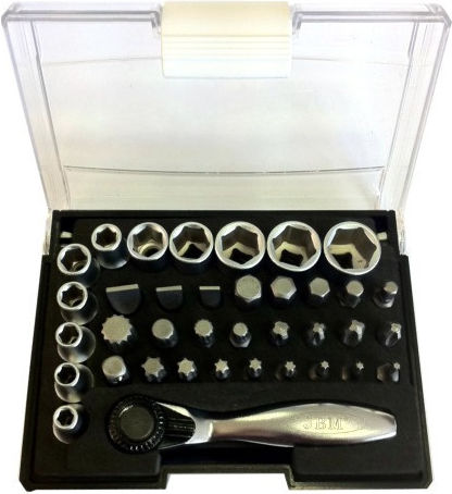 JBM Set de chei tubulare și clichet 1\4" 38buc