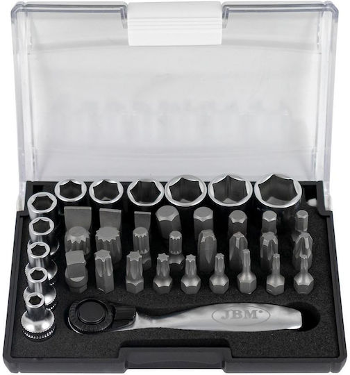 JBM Set de chei tubulare și clichet 1\4" 38buc