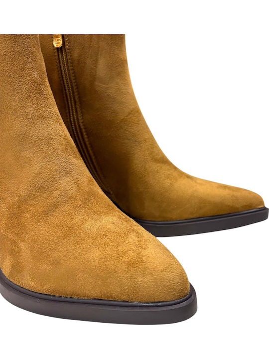 Wildleder Damen Chelsea Stiefeletten Braun
