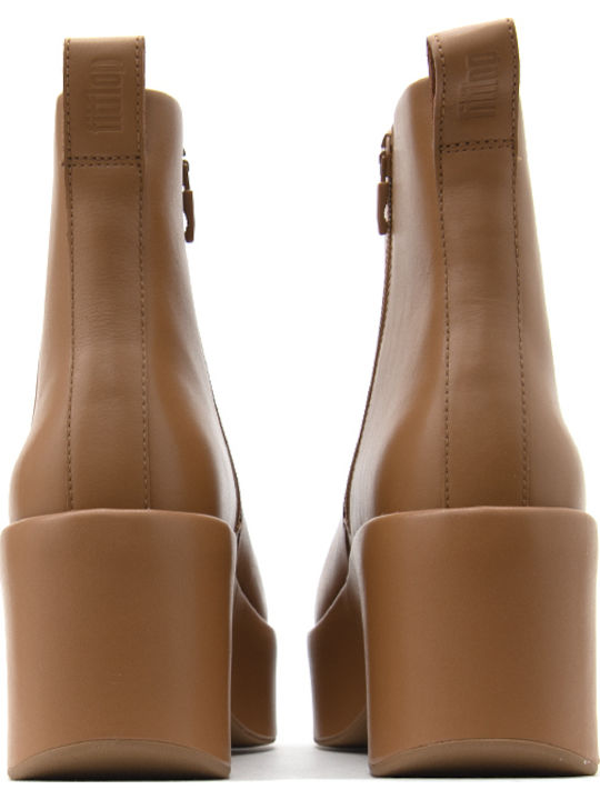 Leather Women's Ankle Boots Brown