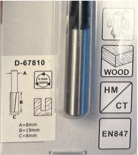 Makita Straight Router Bit 8mm 8x51mm 2 Blades