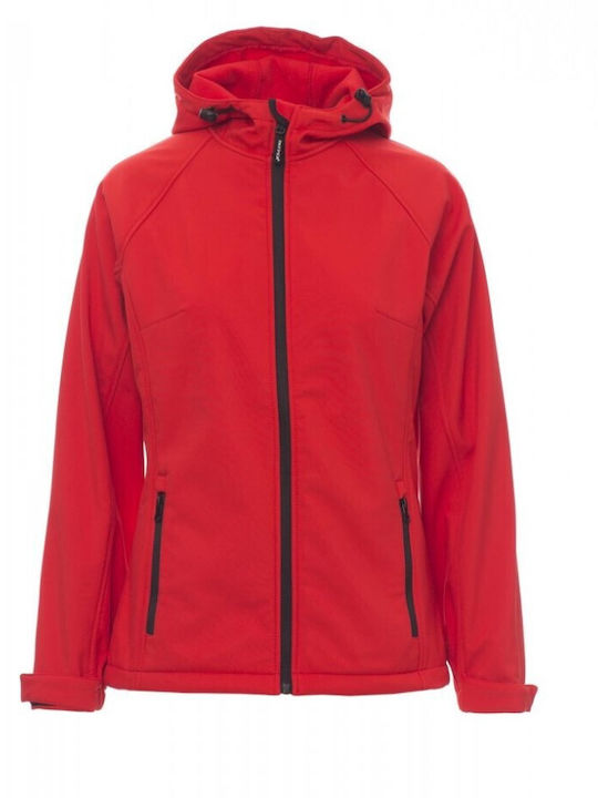 Payper Gale Lady Arbeitsjacke Softshell Kälte mit Kapuze Rot