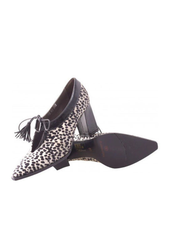 Leder Pumps mit Mittelhohem Absatz Braun