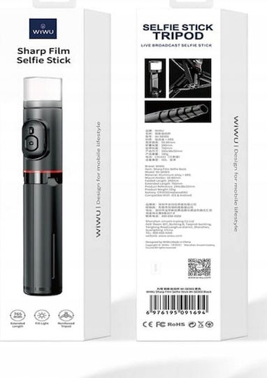 Wiwu Selfie Stick με Bluetooth Μαύρο 601550