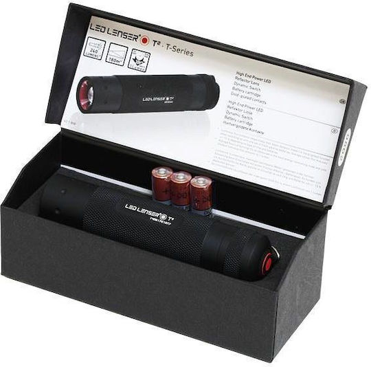LedLenser Taschenlampe LED mit maximaler Helligkeit 240lm T2 Schwarz