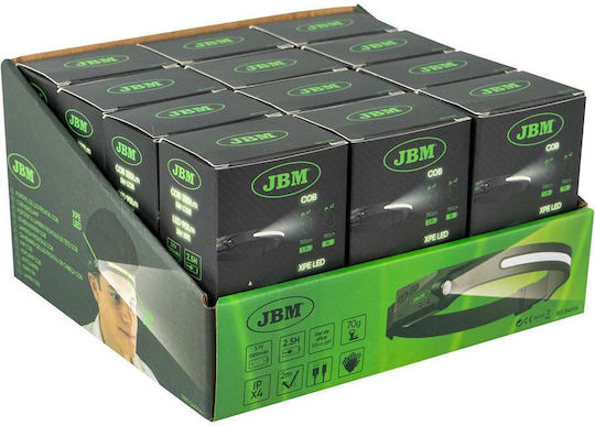 JBM Επαναφορτιζόμενος Φακός Κεφαλής LED IPX4 Διπλής Λειτουργίας με Μέγιστη Φωτεινότητα 350lm