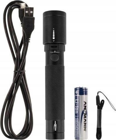 Ansmann Rechargeable Flashlight LED IPX4 with Maximum Brightness 400lm Future T400FR Black