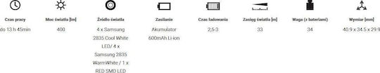 Mactronic LED IPX4 с Максимална Яркост 400лм Оранжев