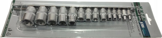 Honiton Καρυδάκια Torx με Καρέ Υποδοχής 1/4" Σετ 14τμχ