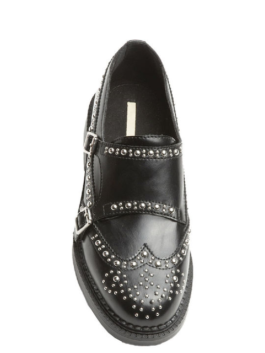 Women's Synthetic Leather Oxford Shoes Black