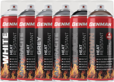 Benman Σπρέι Βαφής Heat Resistant Lacquer 800‎°C Υψηλής Θερμοκρασίας Ασημί 400ml