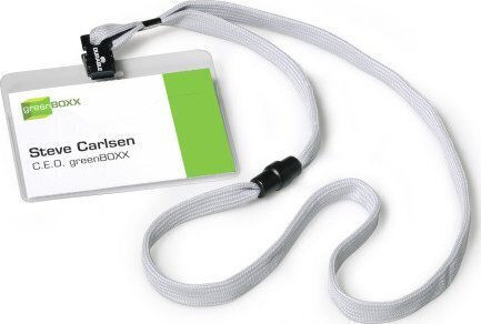 Durable Durable Name Badge 60x90mm Durable 813910 Hard Foil Strip Grey Transparent