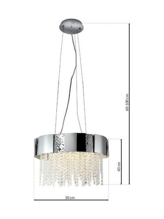 Eko Light Astor Κρεμαστό Φωτιστικό Ασημί για 8 Λαμπτήρες GU10