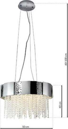 Eko Light Astor Κρεμαστό Φωτιστικό Ασημί για 8 Λαμπτήρες GU10